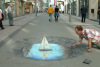 Chalk Drawing 3 - Sailboat in Puddle