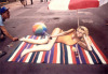 Chalk Drawing 11 - Lady Tanning